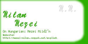 milan mezei business card